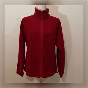 COLUMBIA Women's Full Zip Fleece Jacket in deep red